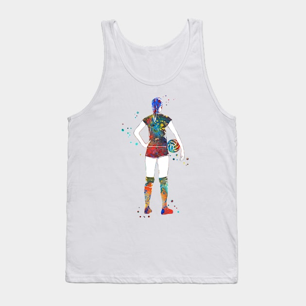 Volleyball Player Girl Tank Top by RosaliArt